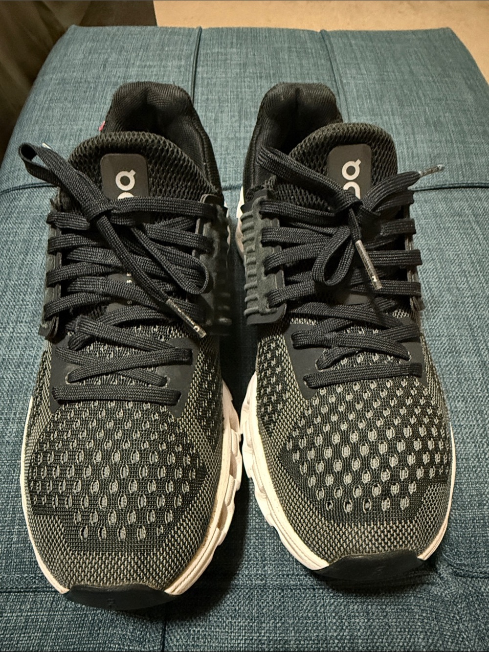 On Running Black and White Women's Athletic Running Shoes